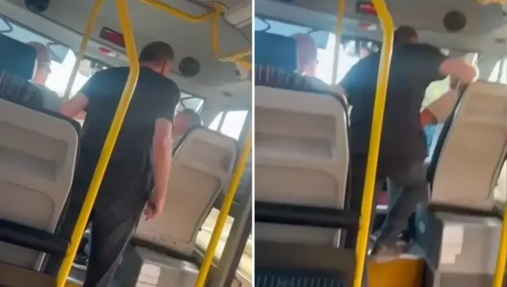 “Ayağıma bastın” tartışmasında yolcuya yumruk attı: Seni delik deşik ederim