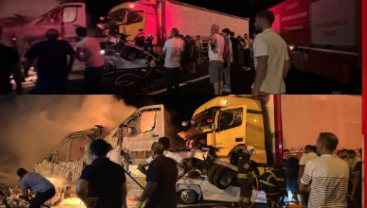 Gaziantep Otobanında can pazarı! freni boşalan Tır, motorcuları ezdi!  VİDEO