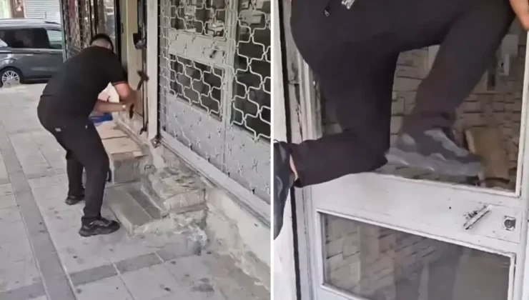 Sinyalin içeriden geldiğini tespit edince dükkanın kapısını kırıp içeri girdi